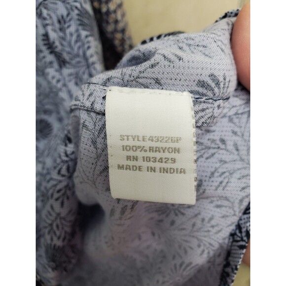 Intro Rayon Mixed Pattern Roll-Tab Sleeve Button-Up Shirt SIze PXL NWT - Picture 7 of 8